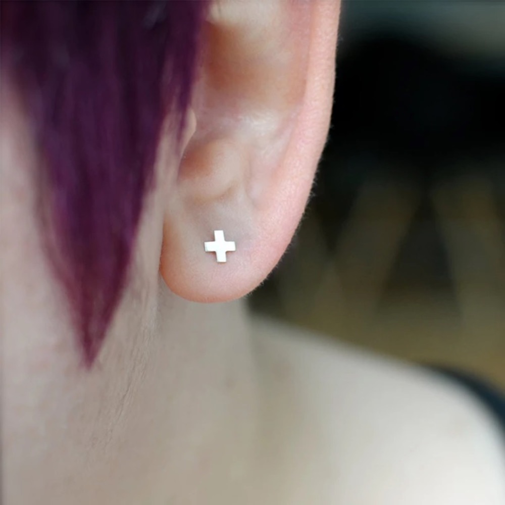 Stainless Steel Stud Earrings - Picture 3 of 3